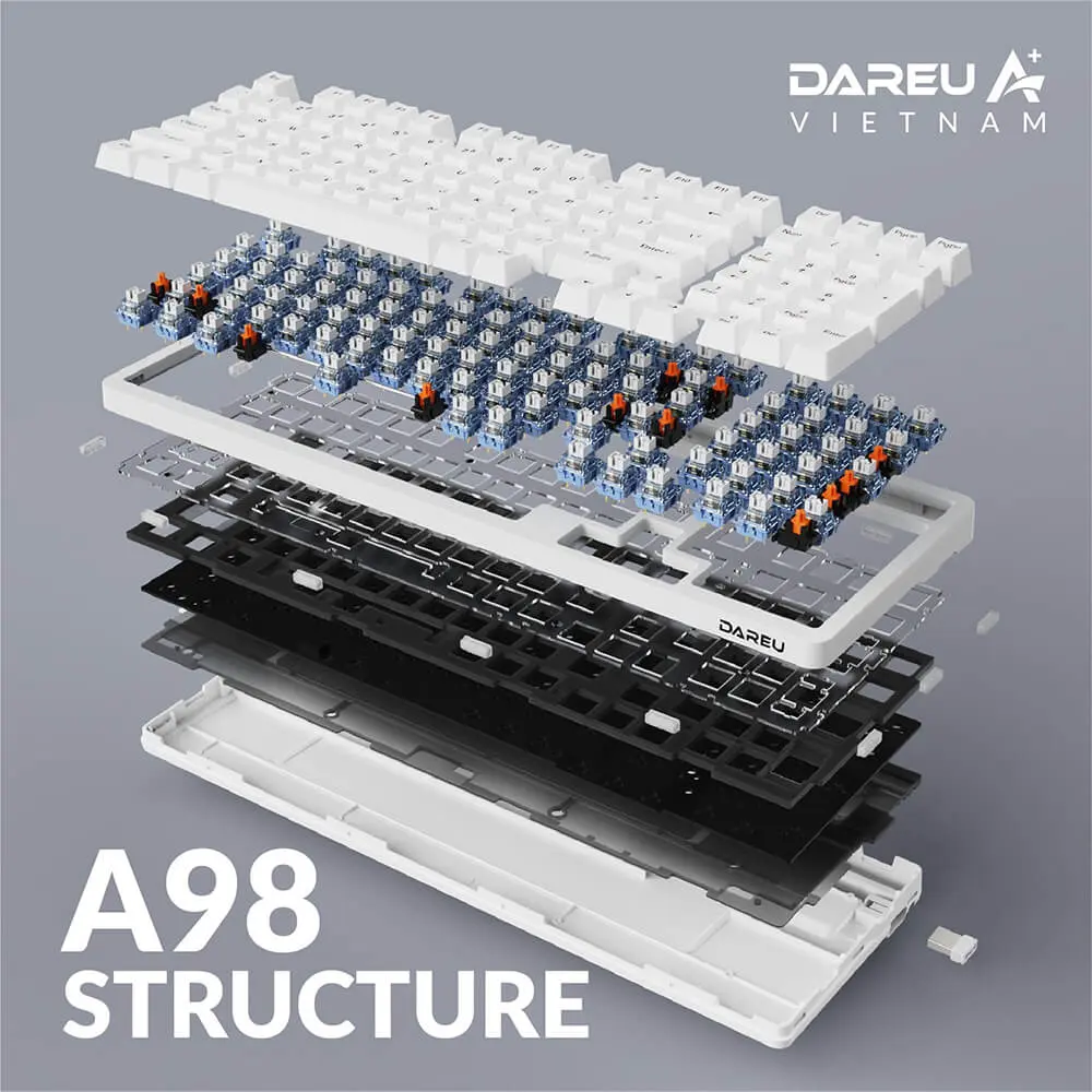 DAREU A98 PRO Tiramisu - Triple Mode | DareU DREAM Switch | RGB Gaming Wireless Keyboard
