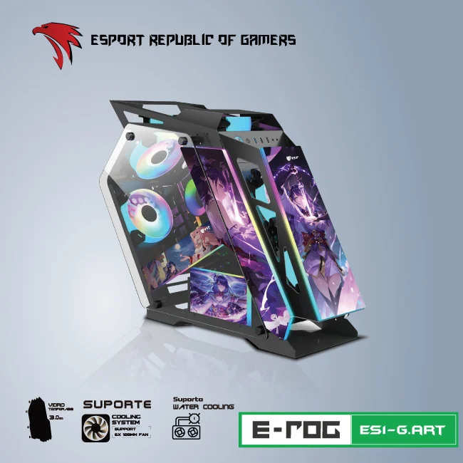 Thùng máy Case VSP E-ROG ES1 (Đen) Gaming